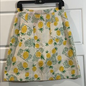 1970's Pineapple Recipe Vintage DAVID SMITH Resort Wear A Line Skirt skort